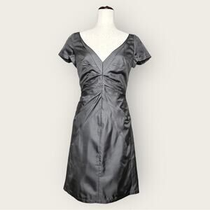 NWOT | Susana Monaco | Ruched V-Neck Dress with Pockets | Gray | See Measurement